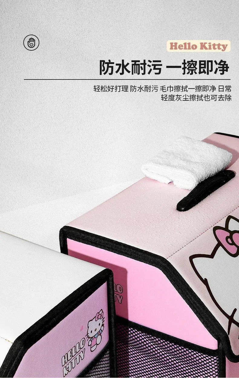 Sanrio Kawaii Hello Kitty Car Trunk Storage Box Anime Cartoon Lovely Fashion Exquisite Creative Waterproof Universal Storage Box