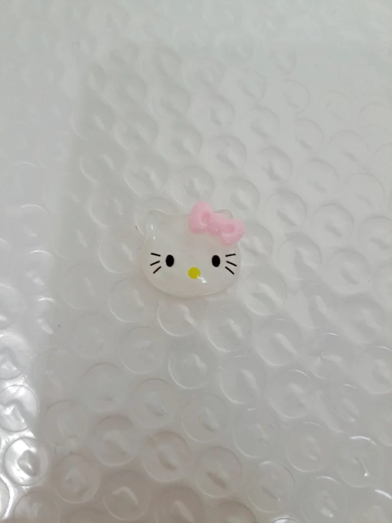 hello kitty cartoon cute bow cat resin diy jewelry mobile phone protective cover handmade patch material animation doll children