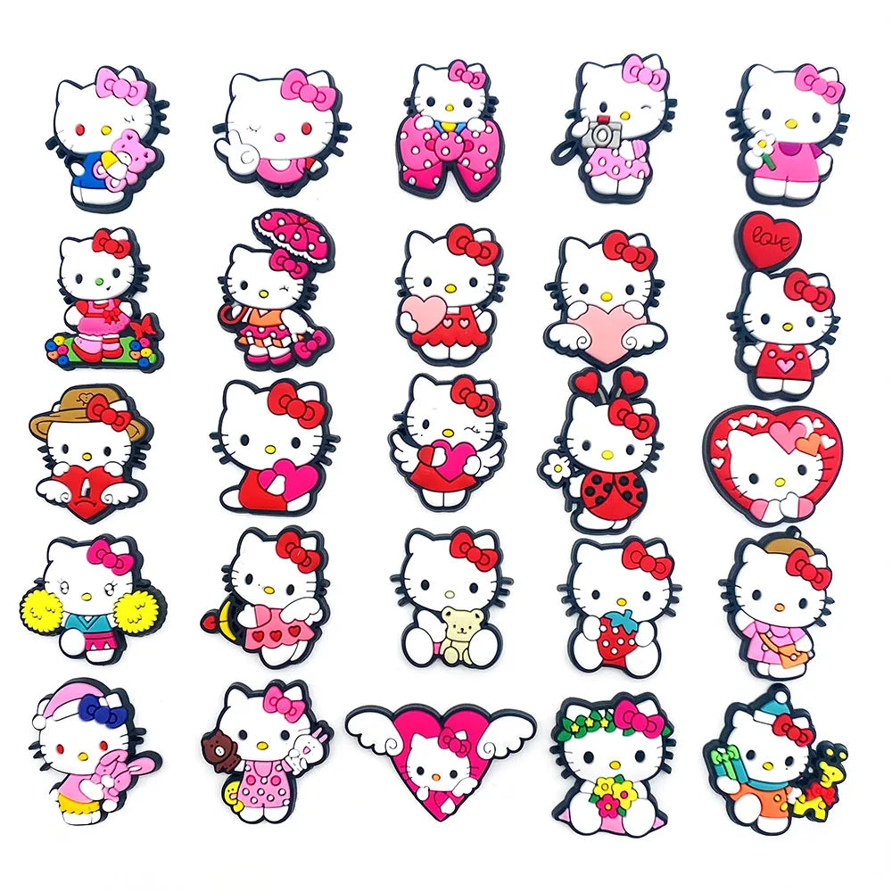 Sanrio Series Suit Shoe Charms Hellokitty Kuromi My Melody Set Shoe Charms for Clogs Shoe Accessories Charms for Friends Gifts