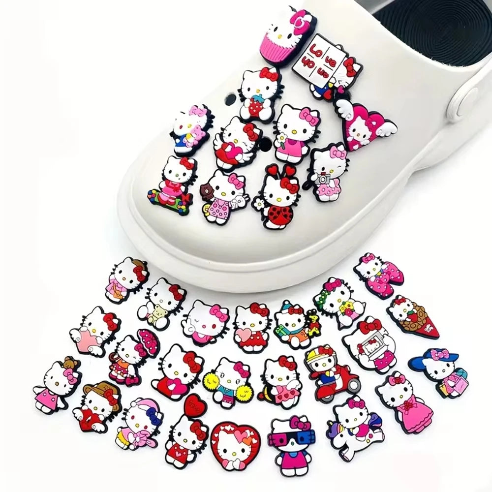 Shoe Charms Accessories 10Pcs Kuromi My Melody Charm Shoe Decration DIY Adult and Kid Sandals Shoe Accessories