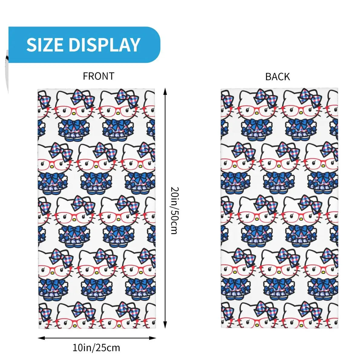 Hello Kitty Red Glasses Bandana Vintage Cycling Mask Hiking Camping Sun Protection Balaclava Design Neck Cover Face Masks