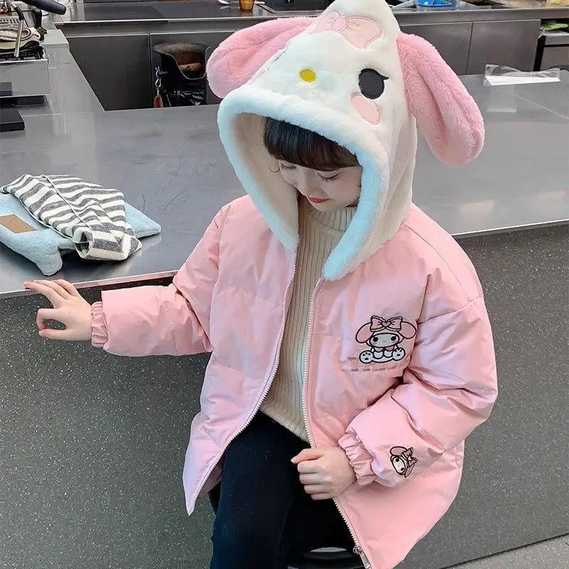 Hot Cotton Clothes Sanrio My Melody Girl Leisure Sports Hooded Jacket Cinnamoroll Hello Kitty Kawaii Child Hoodie Cartoon Gift