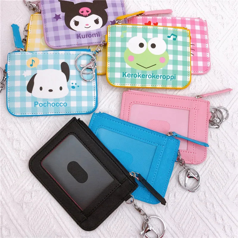 Kawaii Hello Kitty Wallet Melody Kuromi Cinnamoroll Coin Purse Women Anime Children Pu Card Holder Girls Christmas Gifts