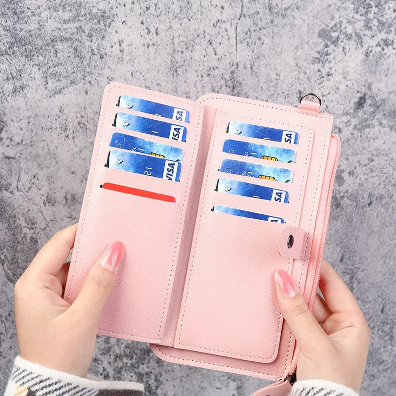 Hello Kitty Women Wallets PU Leather Female Purse Multi-Cards Holder Coin Foldable Wallet Zipper Billfold Hipster Credit Gift