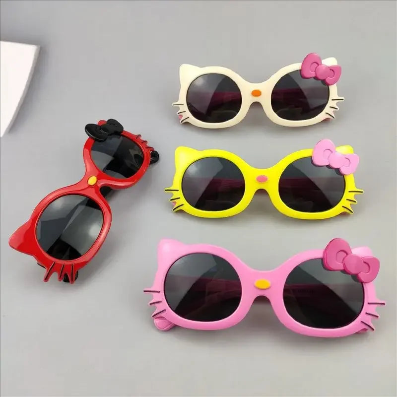 Hello Kitty Sunglasses Cute Cartoon Ultraviolet-proof Fashion Outdoor Beach Glasses Kawaii Children Girls Holiday Gifts