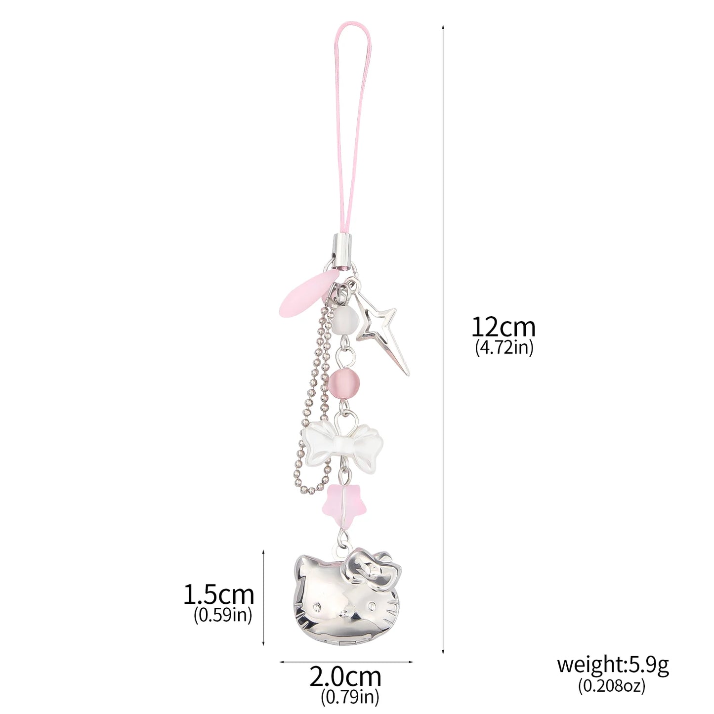 Hello Kitty Cell Phone Rope Chain Sanrio Anime Pendant Handmade Beads Strand Choker Bracelets Dangle DIY Jewelry Accessories Toy