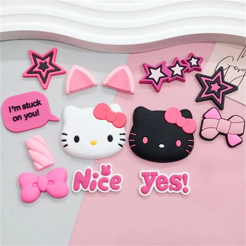 Hello Kitty Cartoon Cat Shoe Charms Accessories Buckle Clogs Sandals Pin Decorate Girl Gift