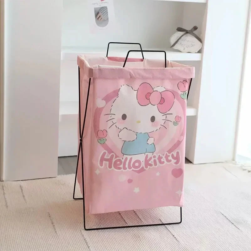 Hello Kitty Dirty Clothes Basket Storage Basket Large Capacity Dormitory Household Foldable Waterproof Dirty Clothes Basket