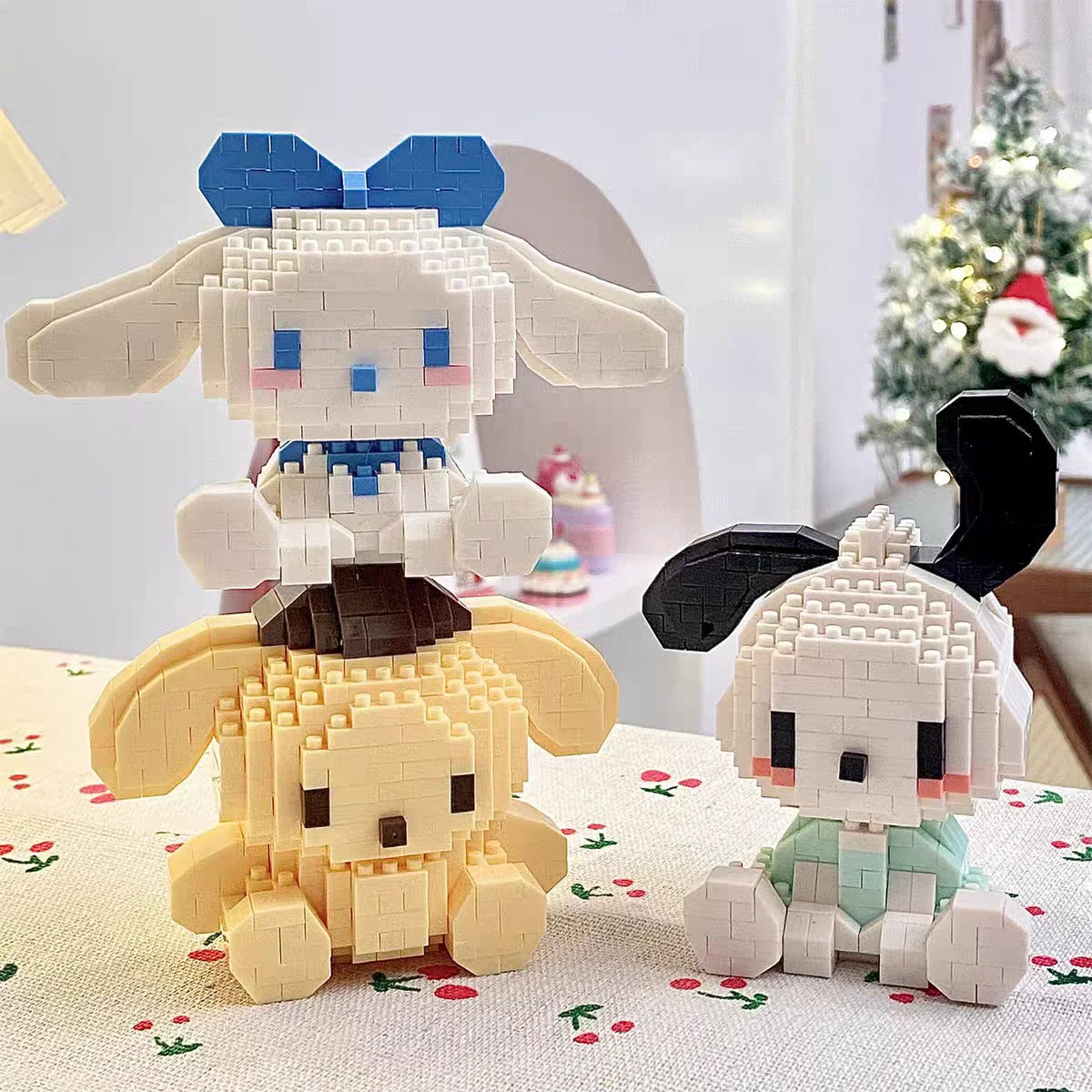 Sanrio Anime Hello Kitty My Melody Cinnamoroll Pompompurin Kuromi Building Blocks Girl Kid Holiday Christmas Gift