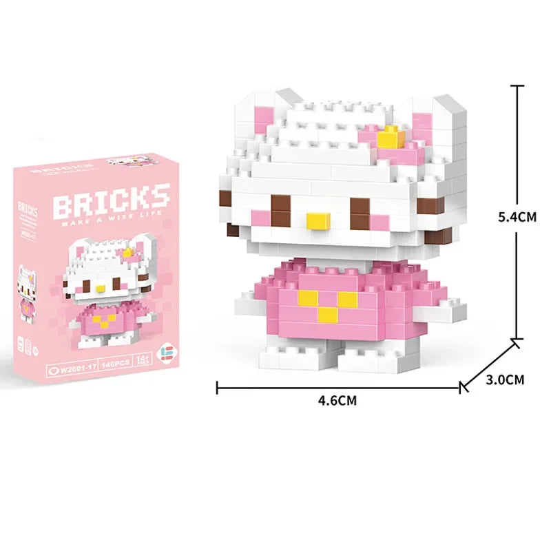 Hello Kitty Building Blocks Cartoon Character Melody Assembled Model building block Dolls Toys Children Gifts