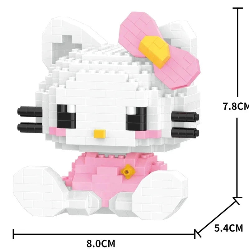 Sanrio Anime Hello Kitty My Melody Cinnamoroll Pompompurin Kuromi Building Blocks Girl Kid Holiday Christmas Gift