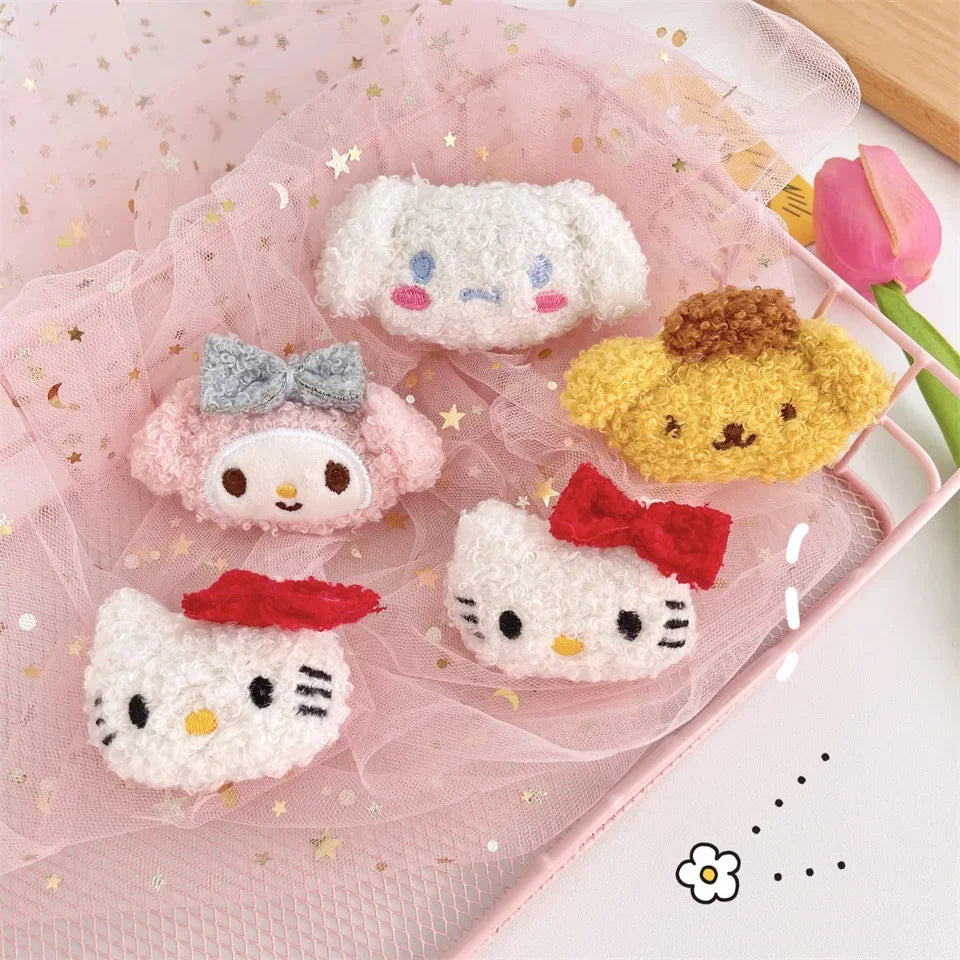 Clothes Matching Accessories Gift Hello Kitty My Melody Plush Small Brooch Bag Scarf Pin Kawaii Hello Kitty Cinnamo roll