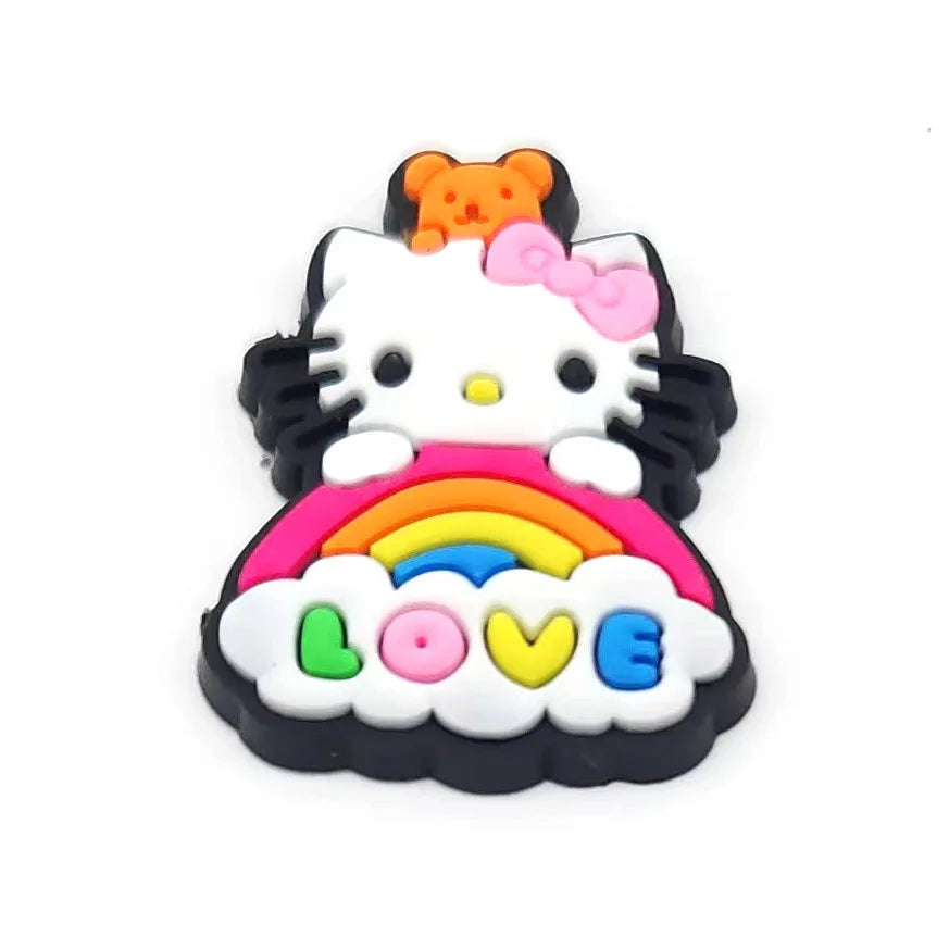 Hello Kitty Sanrio cartoon 1pcs cute shoe charms Accessories buckle clogs sandals pin decorate kids girls gift