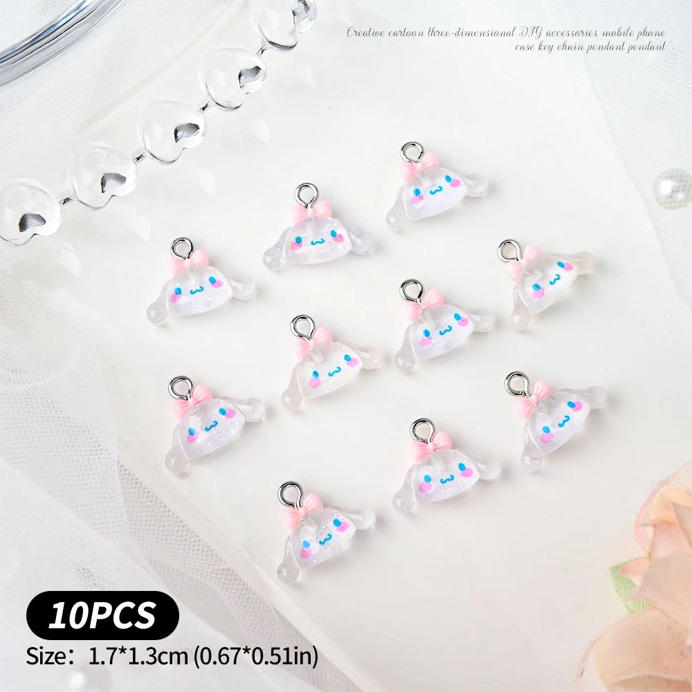 10/35/50Pcs Kawaii Nail Charms Funny Cute Hellokitty/Kuromi/Melody Charms Pendant for DIY Earring Keychain Jewelry Making