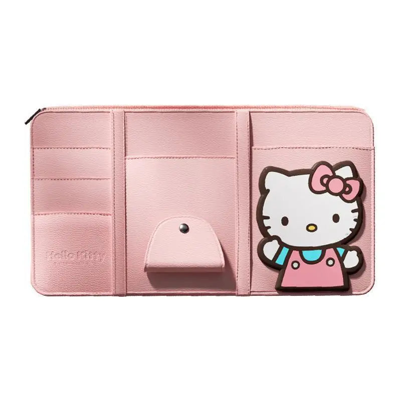 Cute Car Glasses Clip Hello Kitty Kawaii Anime Sun Visor Document Organizer Card Case Glasses Holder Toys for Girls Gift