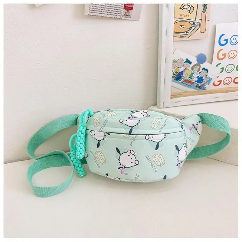 Kuromi Chest Bag Cinnamoroll Crossbody Shoulder Bag Waist Storage Pouch My Melody Hello Kitty Coin Purse Kid Girl Gift