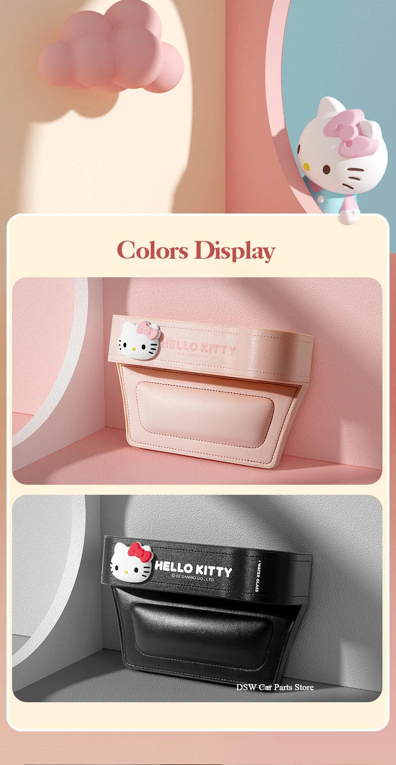 Hello Kitty Car Crevice Storage Box Multifunctional Cartoon Car Seat Clip Organizer Kawaii Sanrio Seat Gap Filler Organizer