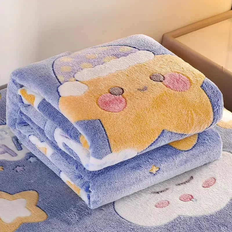 hello kitty flannel air conditioning blanket student single blanket bed sheet girl spring and autumn pure quilt