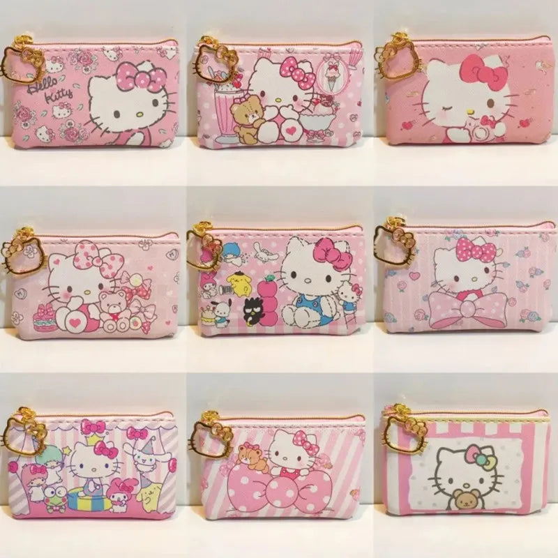 Hello Kitty Cartoon Coin Pouch Purse Creative Small Wallet My Melody Bags girls purse Kawaii Wallet Kid Purses