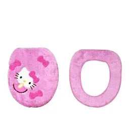 Anime Hello Kitty Toilet Seat Cushion Three Pieces Set Restrooms Universal Winter Household Plush Toilet Seat Cover gift