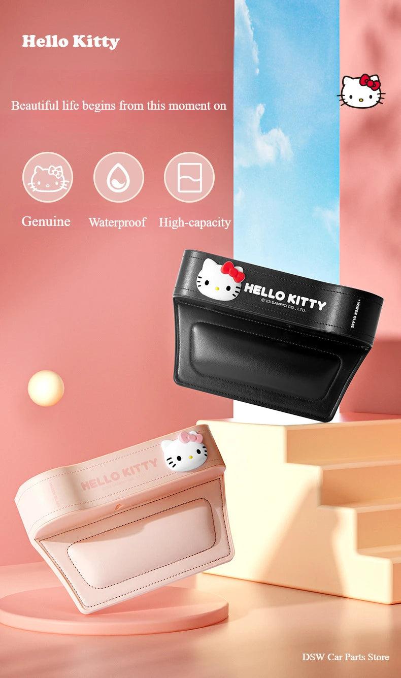 Hello Kitty Car Crevice Storage Box Multifunctional Cartoon Car Seat Clip Organizer Kawaii Sanrio Seat Gap Filler Organizer