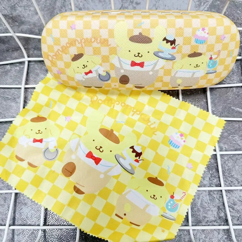 Anime Hello Kitty Glasses Case Y2K Kawaii Kurom Portable Anti Extrusion Sunglasses Storage Box Creative Travel Portable