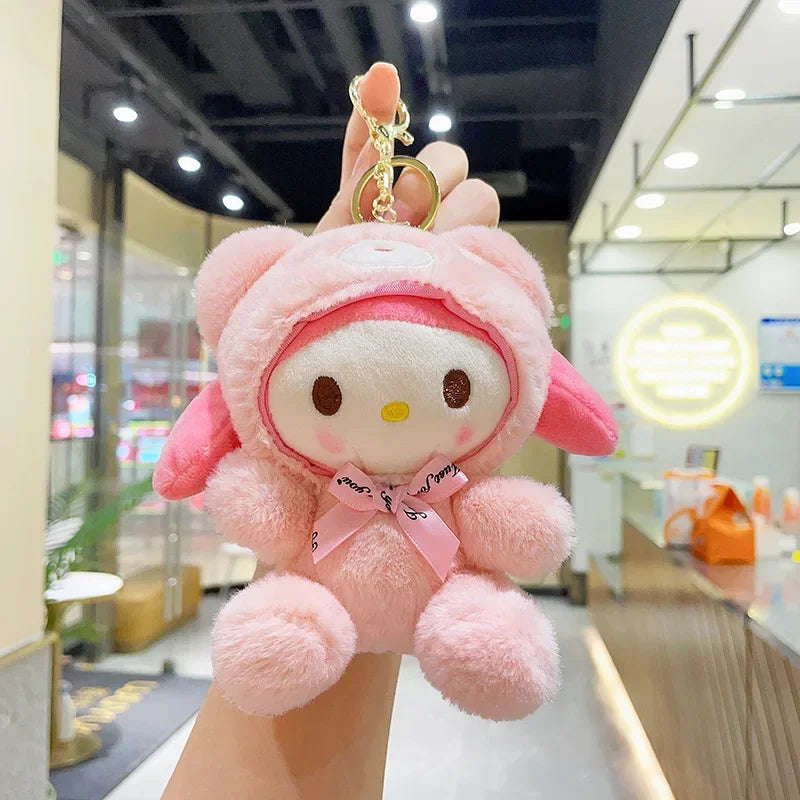 Cross-dressing Cute Kawaii Hello Kitty My Melody Cinnamoroll Bag Plush Pendant Doll Doll Cartoon Keychain Doll Toy Gift