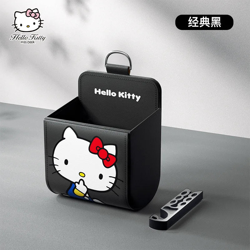 Kawaii KT Cat Car Air Outlet Storage Bag Hello Kitty Storage Box Multifunctional Auto Organizer Box Car Decor Accessories