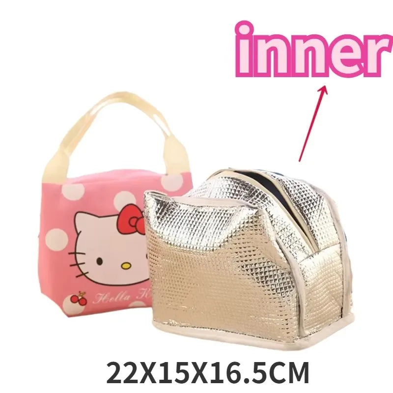 Hello Kitty Lunch Box Lunch Bag Kawaii Portable for School Kids Picnic Bento Box Food Box with Compartments Storage Containers