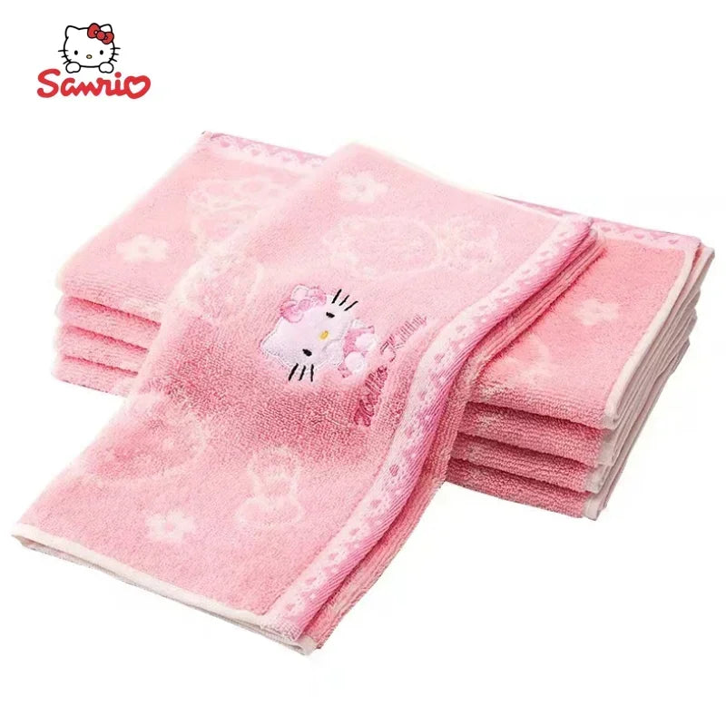 Hello Kitty animation peripheral creative girls' heart absorbing water face towel kawaii pure cotton children's towel wholesale