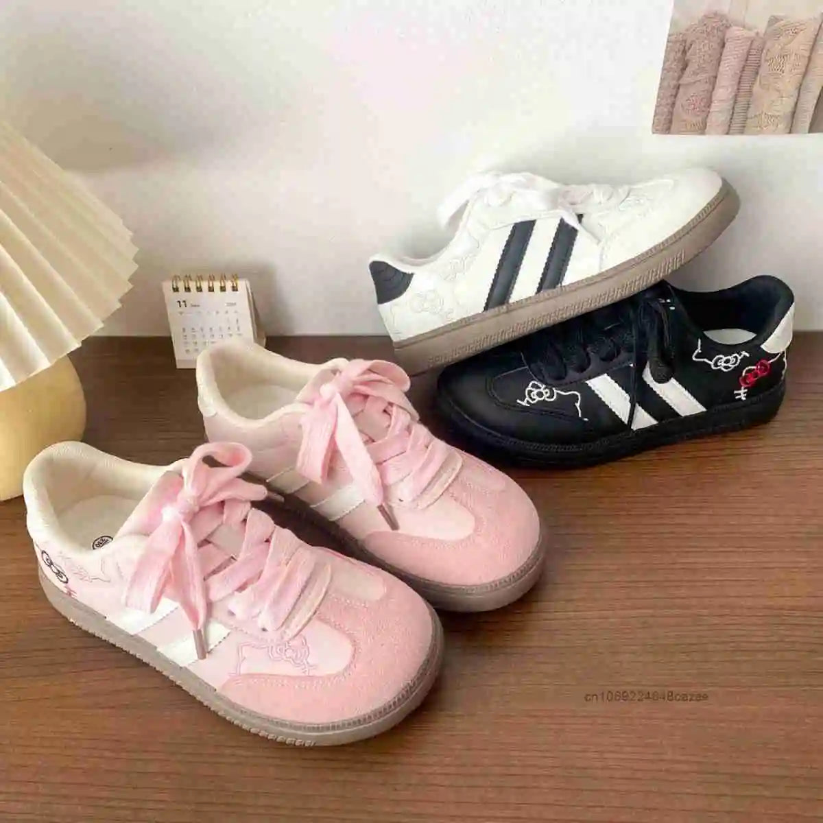 Hello Kitty Cute Pink Thick Soled Sneakers Women Spring New Niche Design Casual Shoes Korean Version Fashion Board Shoes