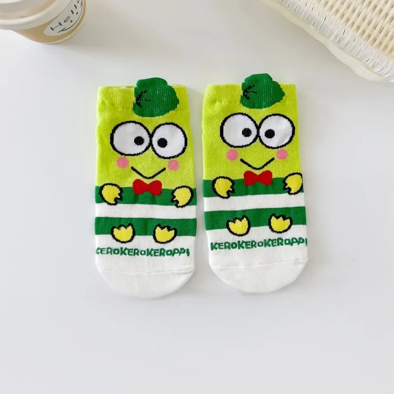 Hello Kitty Cartoon Women's Socks Cute Animal Socks Spring Summer Fall Boat Socks Fashion Everything with Preppy Look