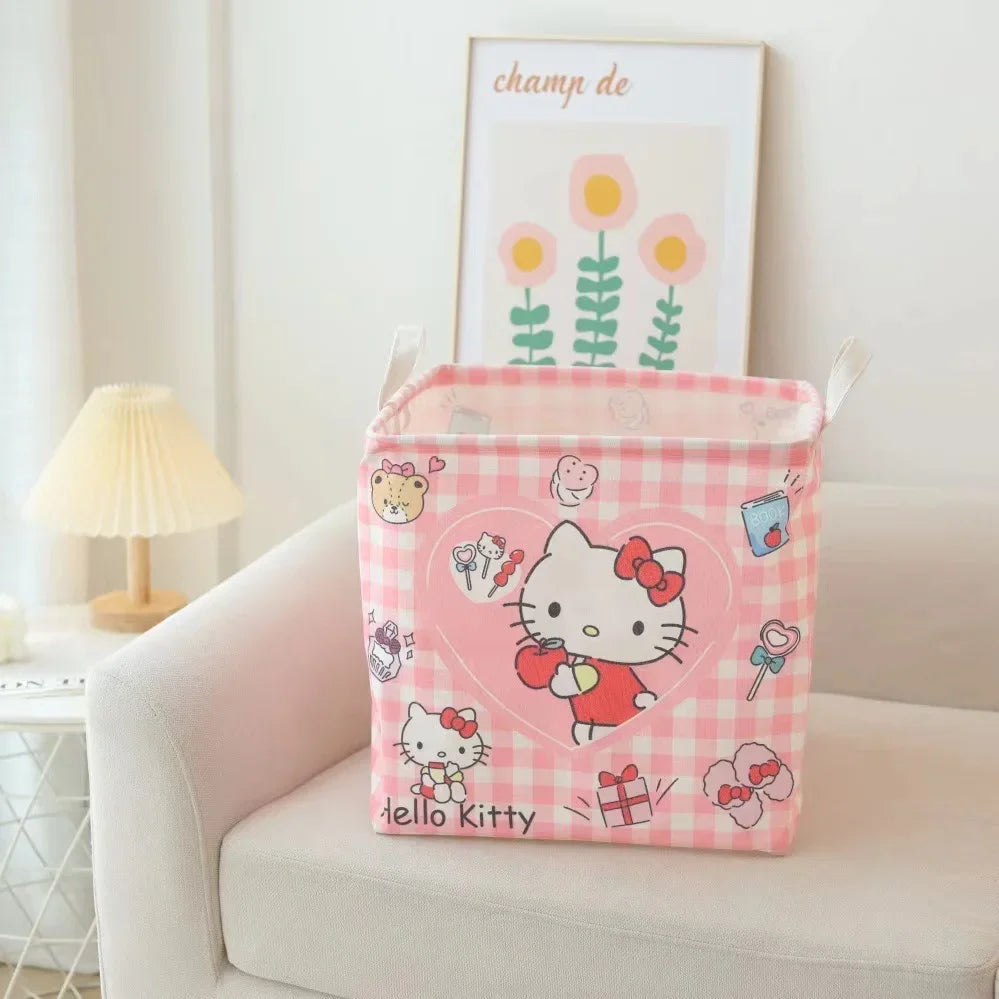 Hello Kitty Dirty Clothes Basket Storage Basket Large Capacity Dormitory Household Foldable Waterproof Dirty Clothes Basket