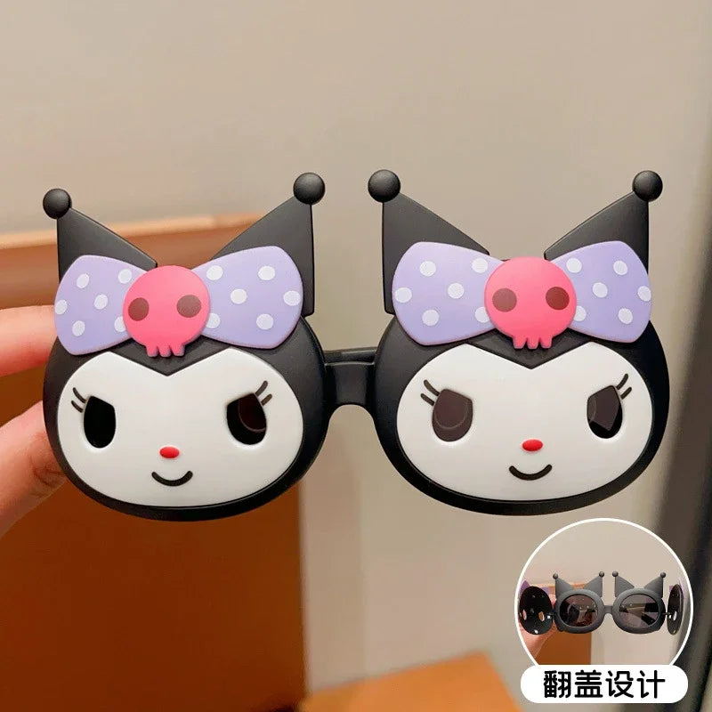 Kuromi Flipup Sunglasses Cute Anime Cartoon Children Sunglasses Fashion Charm Girl's Sun Shade Goggles Holiday Gifts