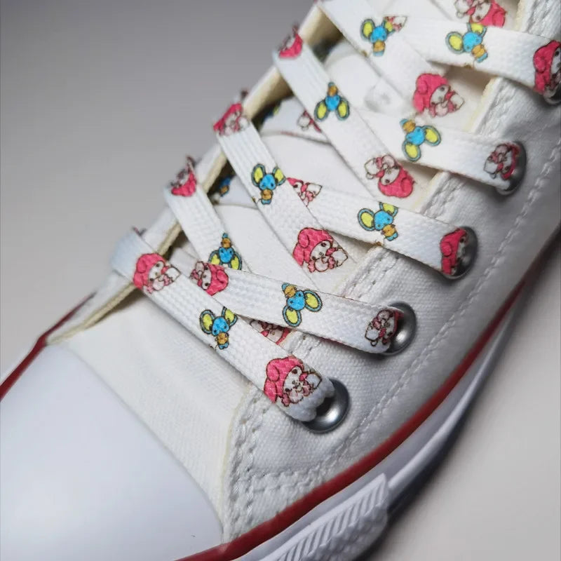 1 Pair Hello Kitty Shoelaces Anime Cinnamoroll Kuromi 120-150cm Sneakers Fabric Shoe Laces Cartoon Shoes Accessories Gift