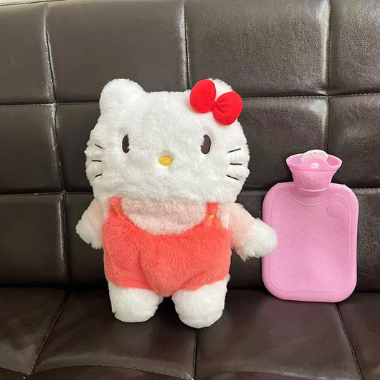 2024 Kawaii Hello Kitty Plush Hand Warm Bottle Hot Water Bottles  Winter Portable Warm Hand Bag Anime Toys Christmas Gift