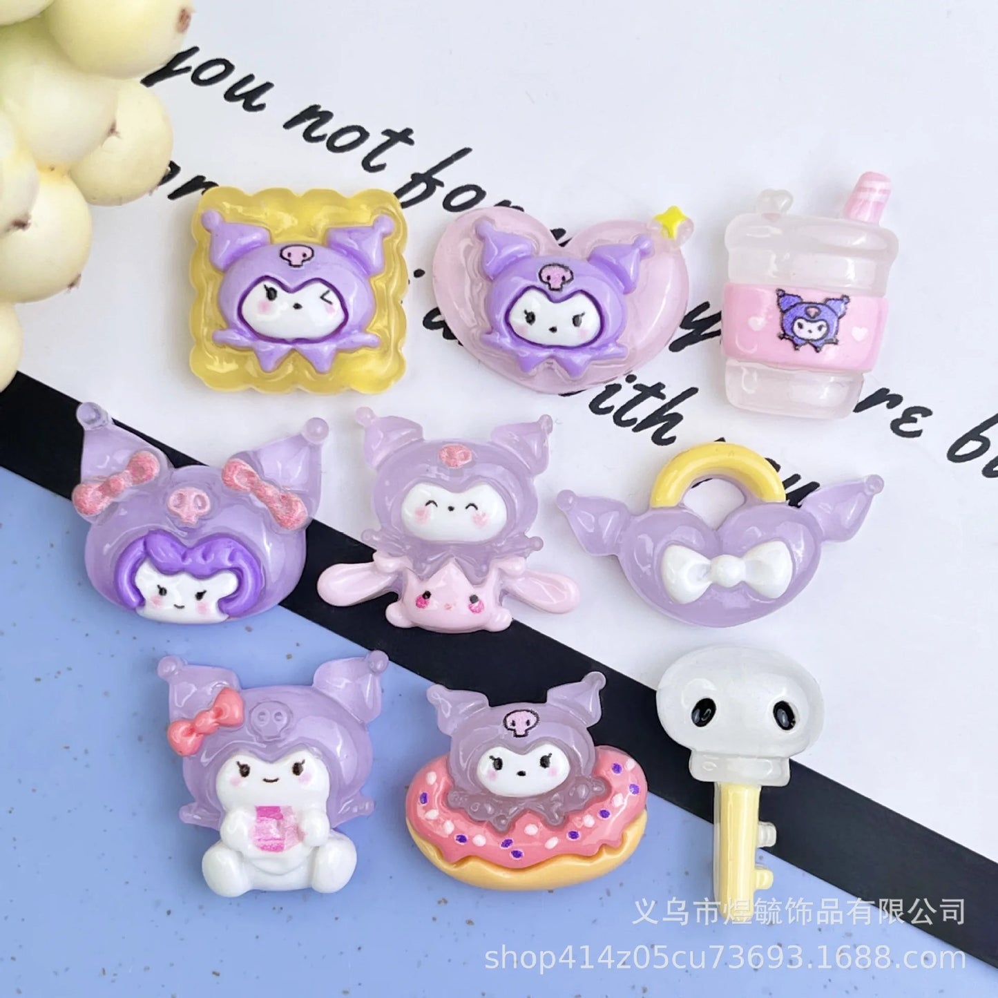 Cartoon anime Sanrio transparent glitter resin accessories handmade DIY hair clips phone cases shoe buckles jewelry materials