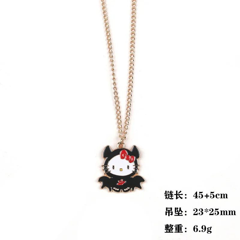 2025 Halloween Necklace Kawaii Anime Hello Kitty Transform Demon Ghost Pumpkin Alloy Pendant Jewelry Pendant Gifts Toys