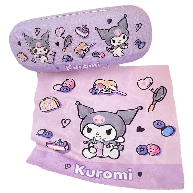 Anime Hello Kitty Glasses Case Y2K Kawaii Kurom Portable Anti Extrusion Sunglasses Storage Box Creative Travel Portable