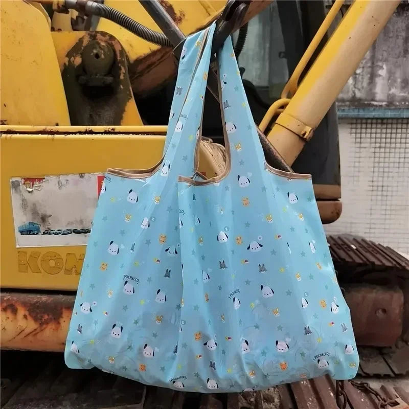 Hello Kitty Foldable Shopping Bag Large Capacity Women Handbag Eco-Friendly Storage Wrap Girls Boys Organizer Pouch Party Gift