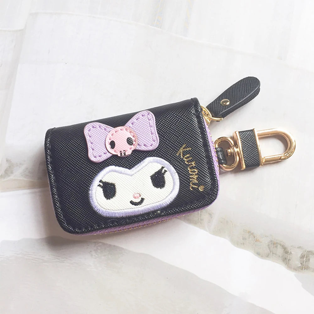 Cute Hello Kitty Cartoon Multifunctional Leather Coin Purse 3D Key Case Pu Zipper Cartoon Car Key Case Cute Key Holder Gift