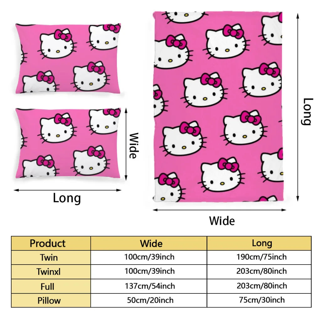 Hello Kitty Single Bed Sheets Set  Complete Case Single Linen Quilt Cover