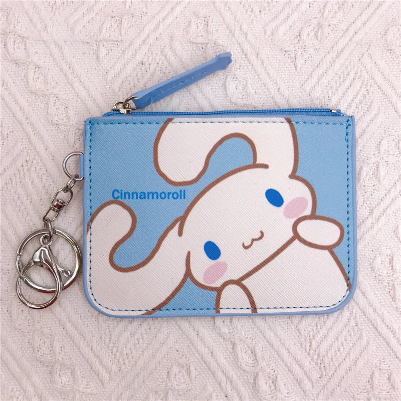 Kawaii Hello Kitty Wallet Melody Kuromi Cinnamoroll Coin Purse Women Anime Children Pu Card Holder Girls Christmas Gifts