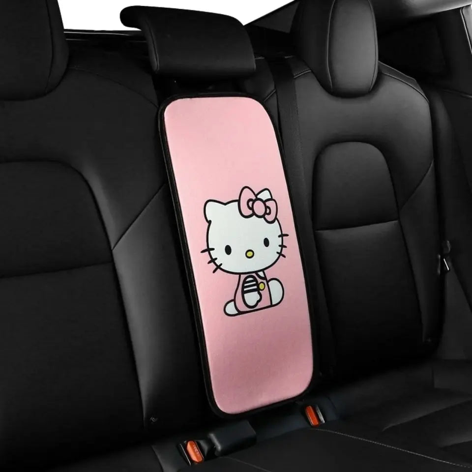 Sanrio Hello Kitty Car Armrest Pad Mat Car Front Rear Center Universal Breathable Mat Cute Anti Slip High-End Interior Decor