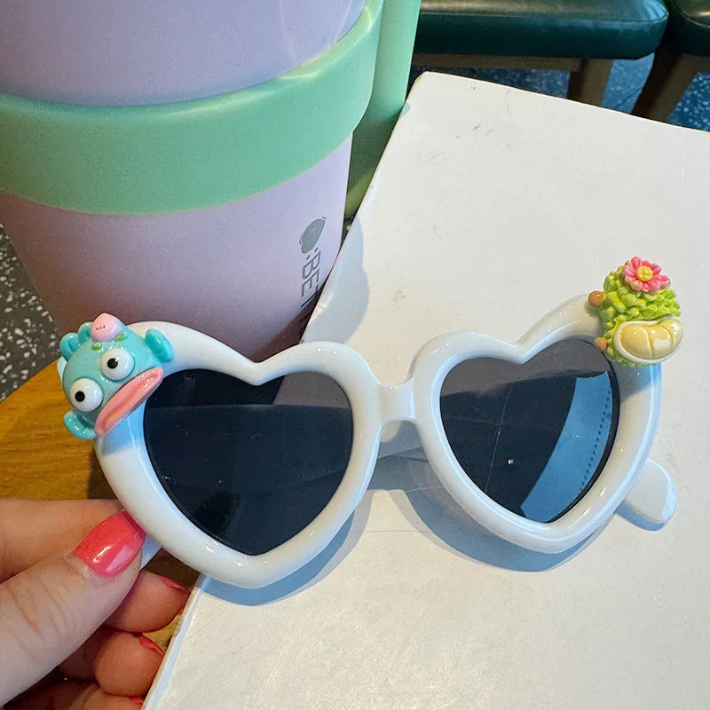 Hello Kitty Cinnamoroll Sunglasses Kawaii Hello Kitty Prop Glasses Cute Cartoon Heart Princess Sunglasses Children's Gift