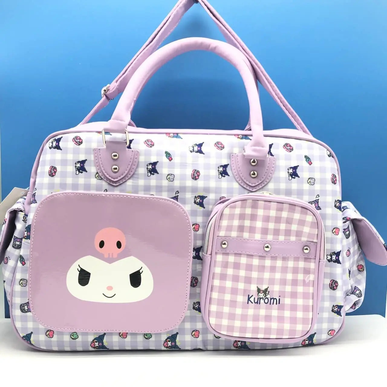 Hello Kitty Bag Cute Pink Handbag PU Glossy Travel Bag for Girls Fashion Crossbody Bag Carry on Luggage Backpack