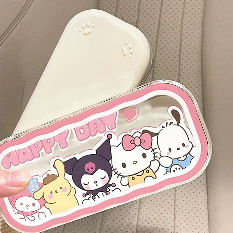 New Cartoon Anime Hello Kitty Kuromi Melody Glasses Case Kawaii Fashion Simple Portable Anti-fall Sunglasses Storage Box