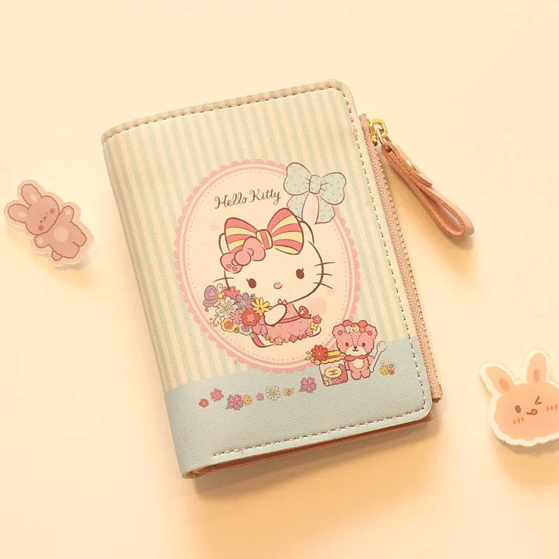 Cute Wallet Hello Kitty Coin Purse Kawaii Leather Card Holder Women Pu Casual Money Card Bag Kids Birthday Gift for Girls