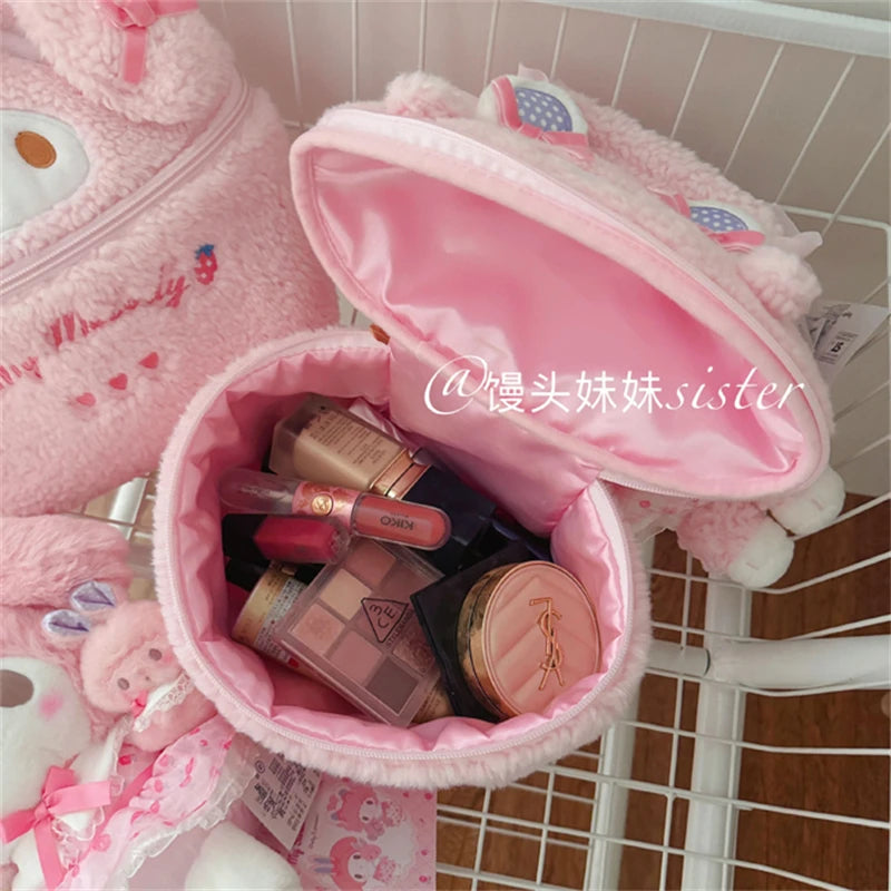 My Melody Cosmetic Case Lovely Cute Anime My Sweet Piano Handbag Storage Bag Japanese Style Kawaii Plush Bag Gifts Girl