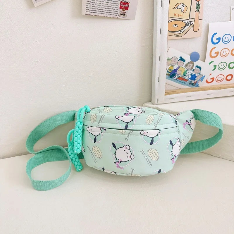 Kawaii Chest Bag Cinnamoroll Kuromi Phone Package Shoulder Bag Waist Storage Pouch My Melody Hello Kitty Coin Purse Gift